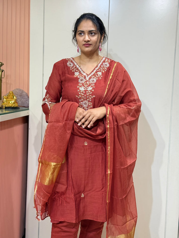 Banarasi Mul Chanderi Festive Suit Set – RADHE41