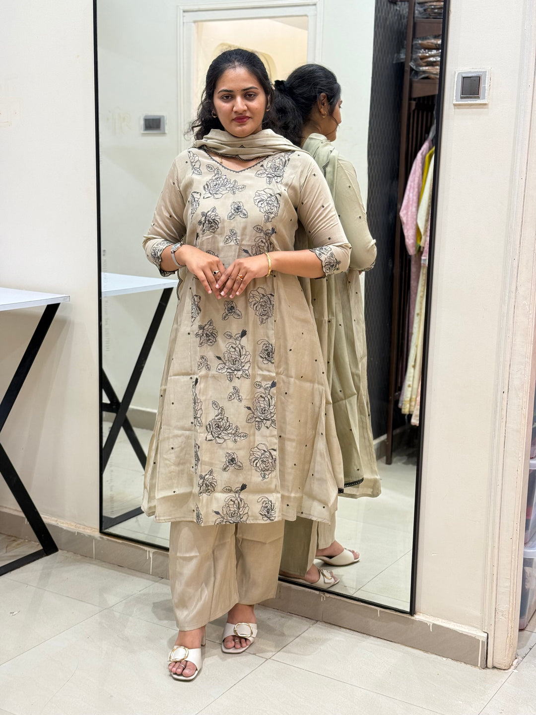 Mul Chanderi with Embroidery work | R138