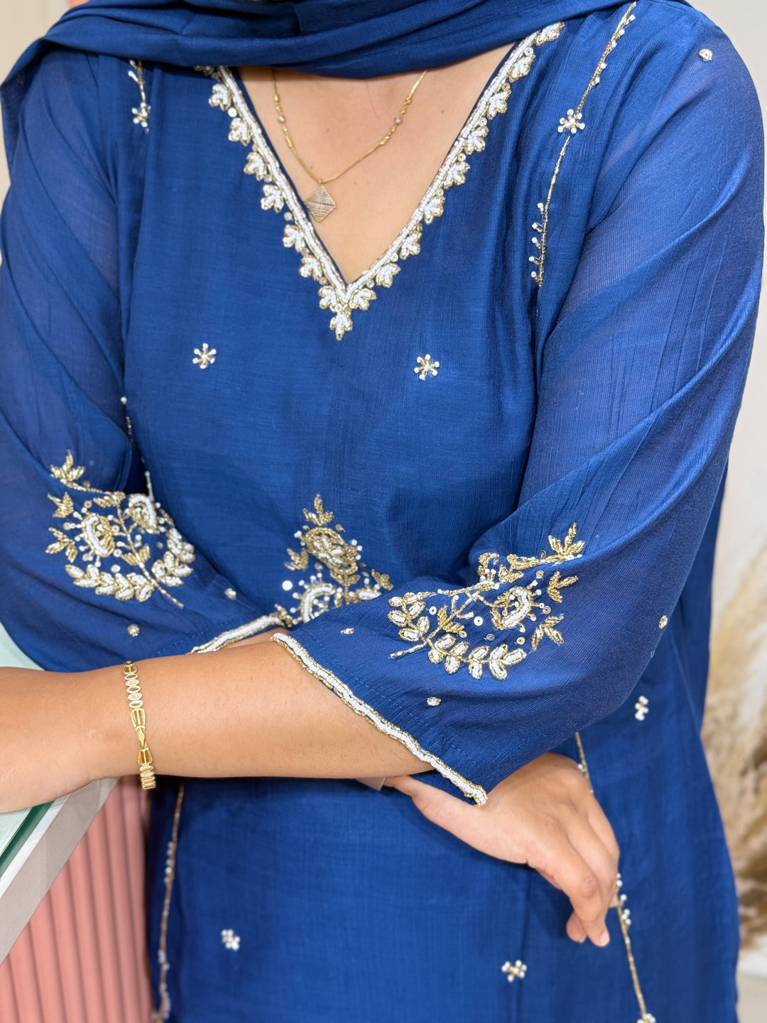Coral Mul Chanderi Partywear Collection |Cut Dana  &amp; Zardozi Work | R206