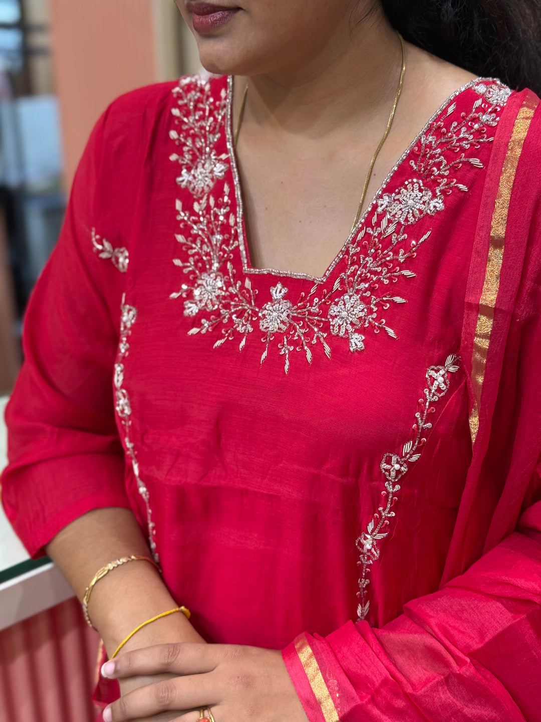 Mul Chanderi Partywear Collection |Cut Dana  &amp; Zardozi Work | R206