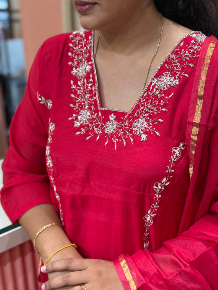 Mul Chanderi Partywear Collection |Cut Dana  &amp; Zardozi Work | R206