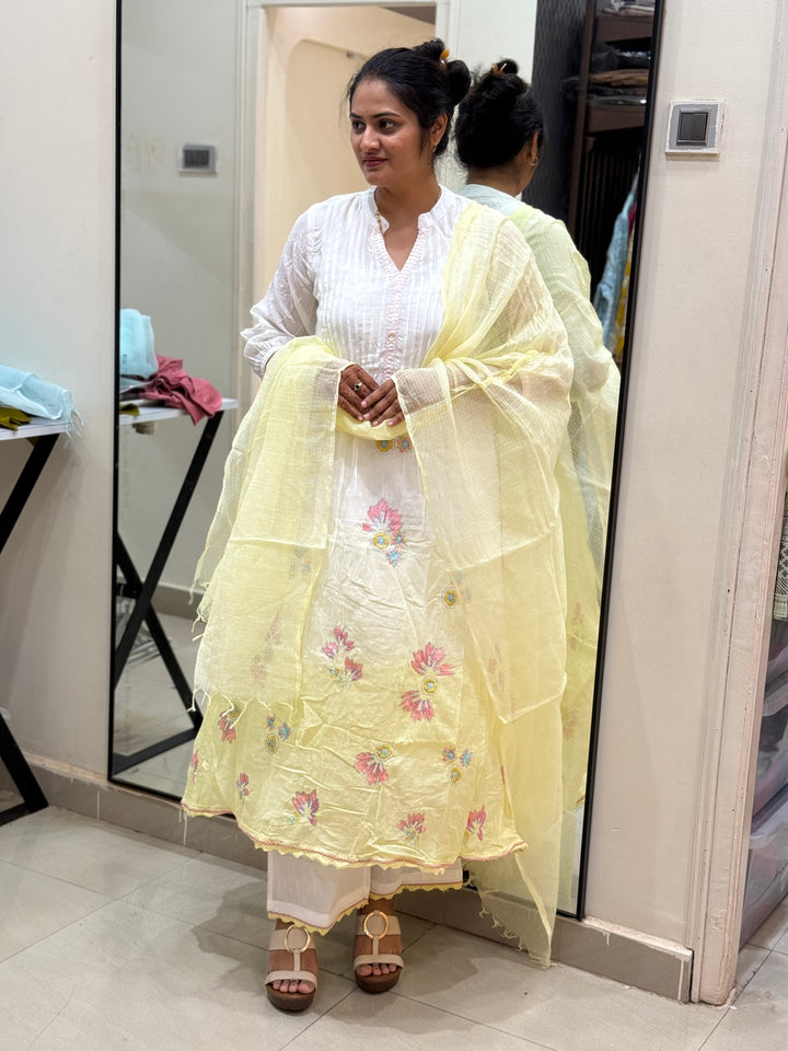 Premium Mul Cotton Ombré Shade Collection With Kota Doria Dupatta | R176