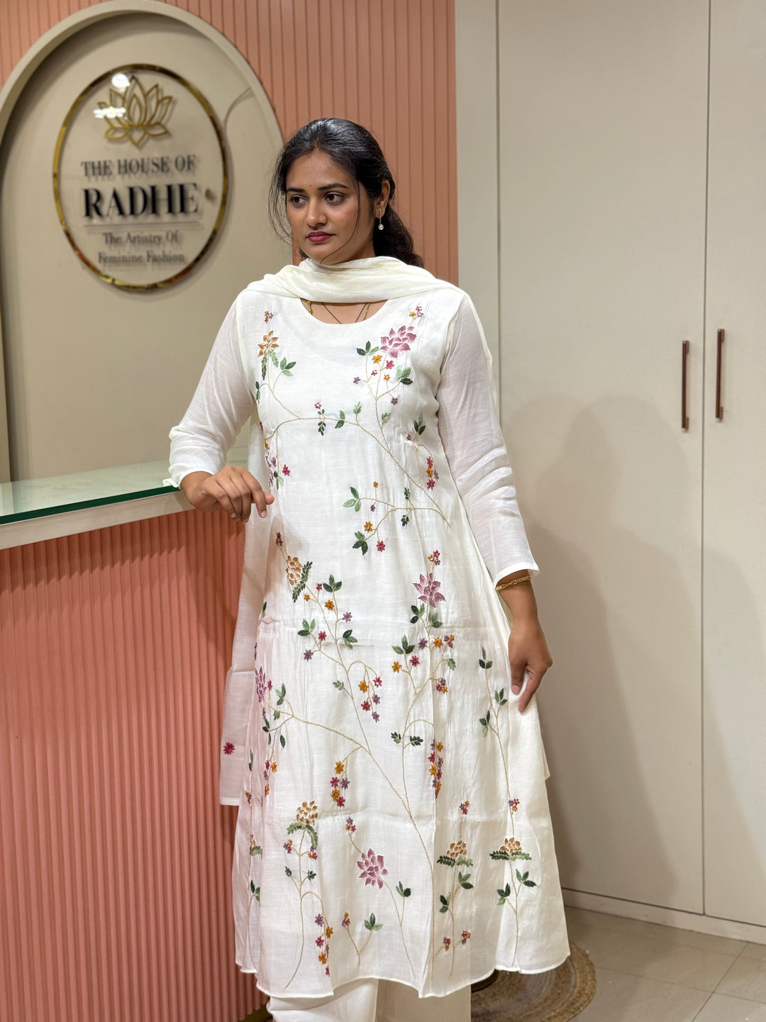 Mul Chanderi Collection with Handwork ( Cotton Lining )| R217