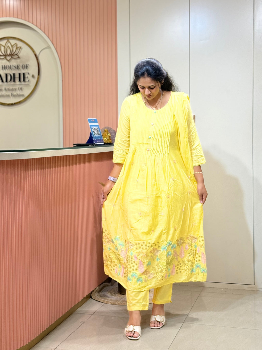 Pure Mul Cotton with Embroidery work(Cotton Lining) | R168
