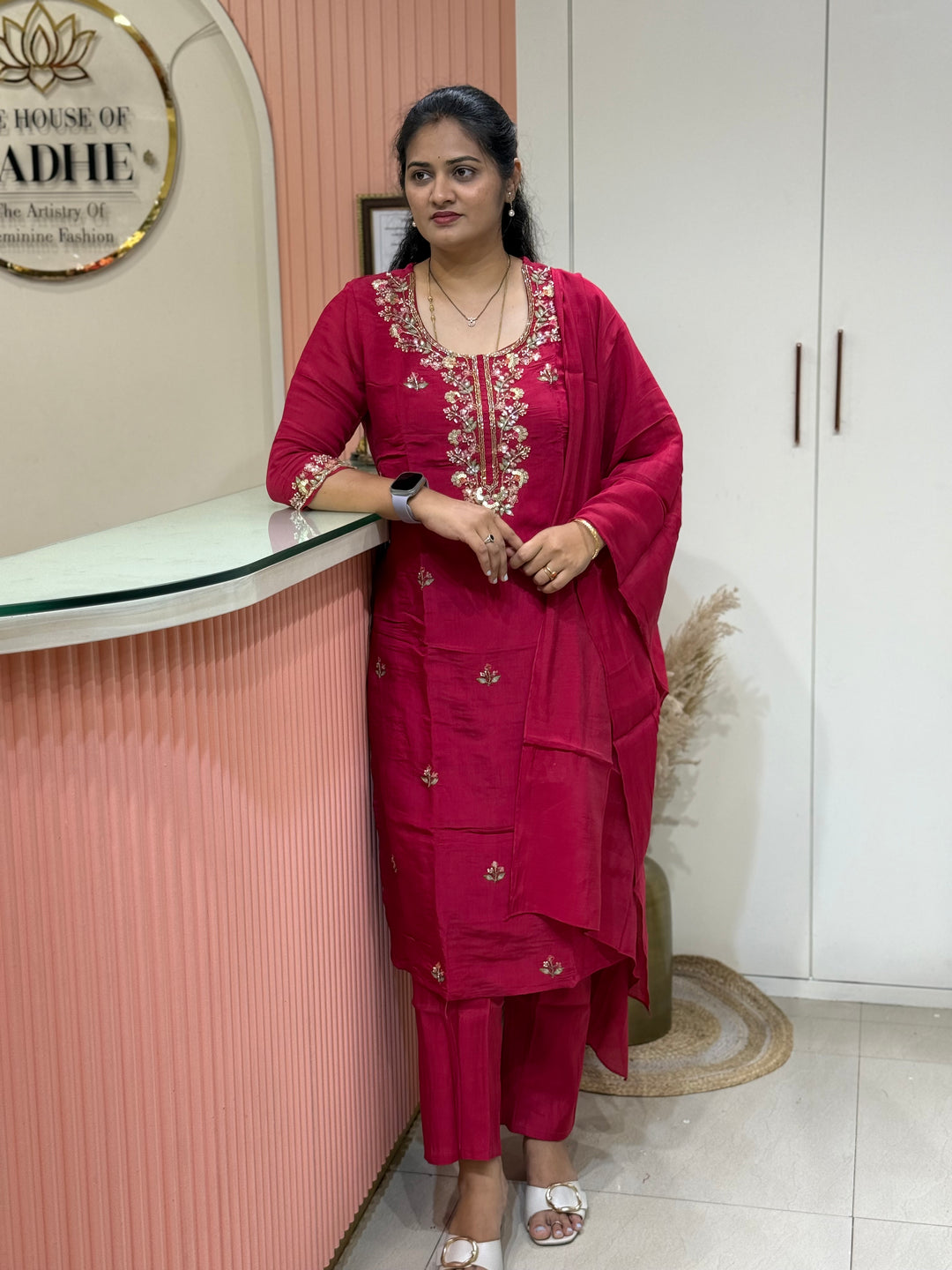 Pure Mul Chanderi Collection with Handwork ( Cotton Lining) | R216
