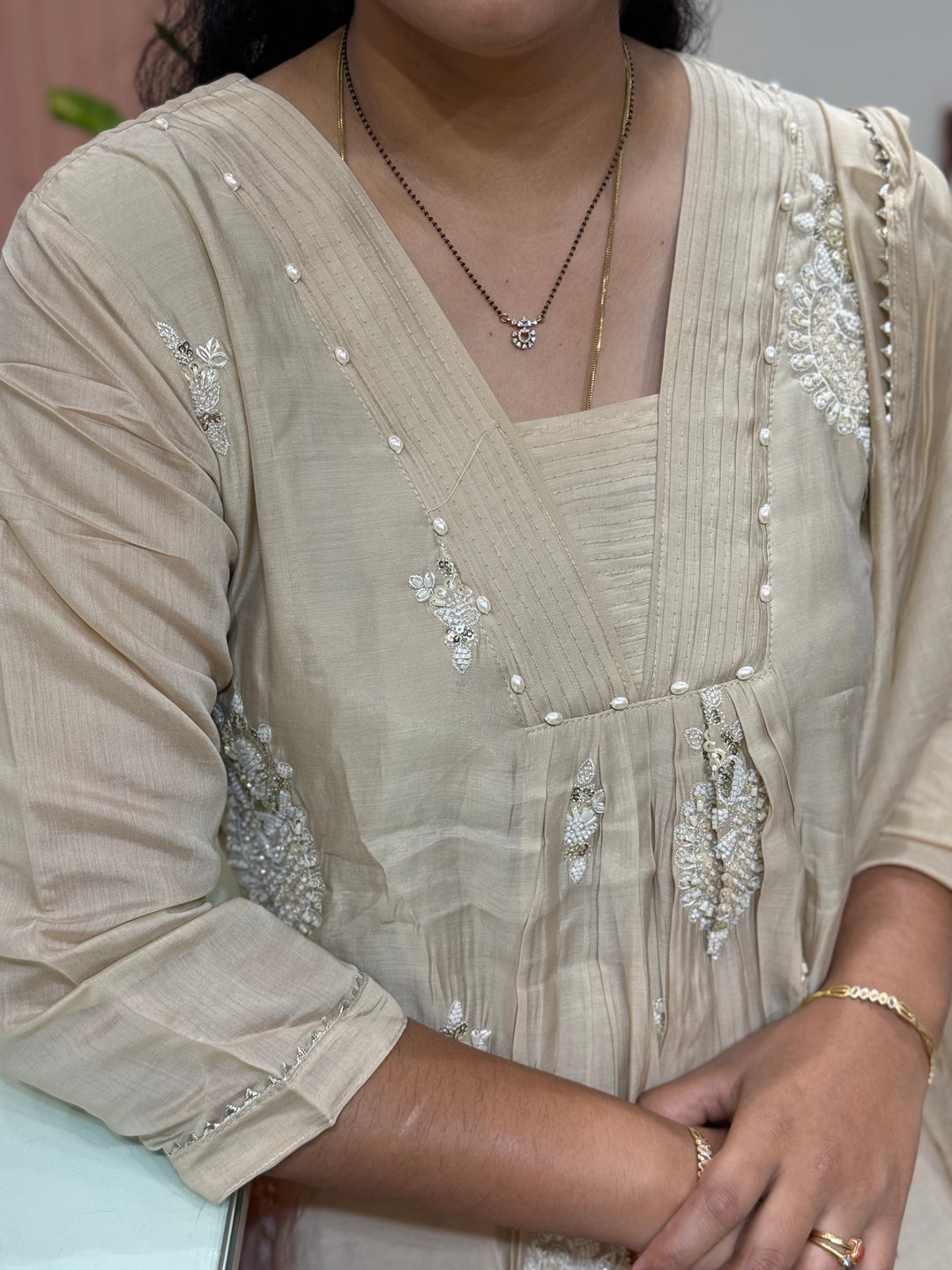 Pure Mul Chanderi handwork collection A Line Pattern | R229
