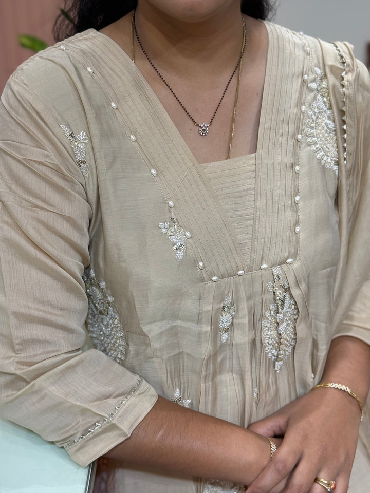 Pure Mul Chanderi handwork collection A Line Pattern | R229