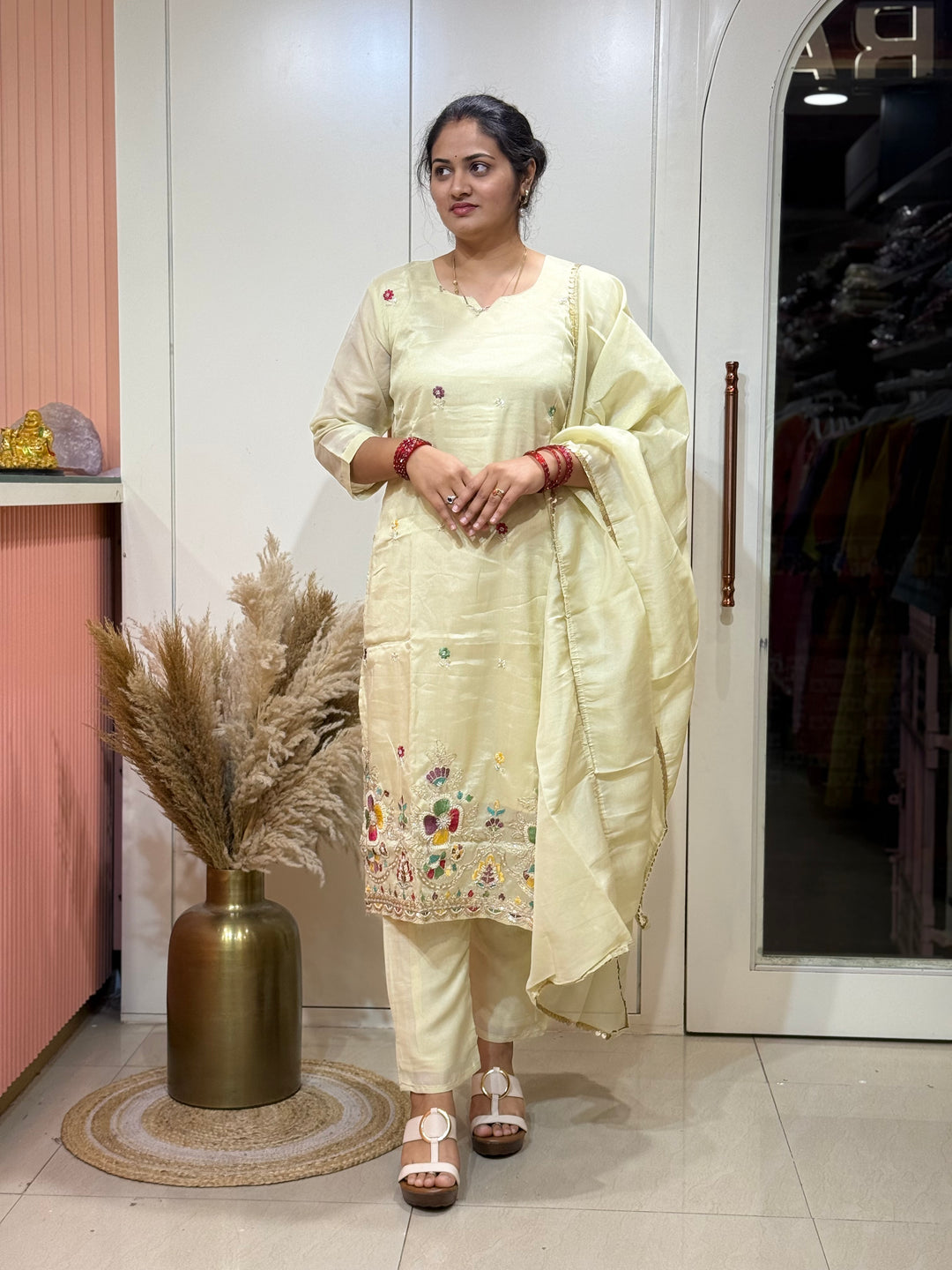 Heavy Daman Bead Embroidered 3 pcs set - RADHE5