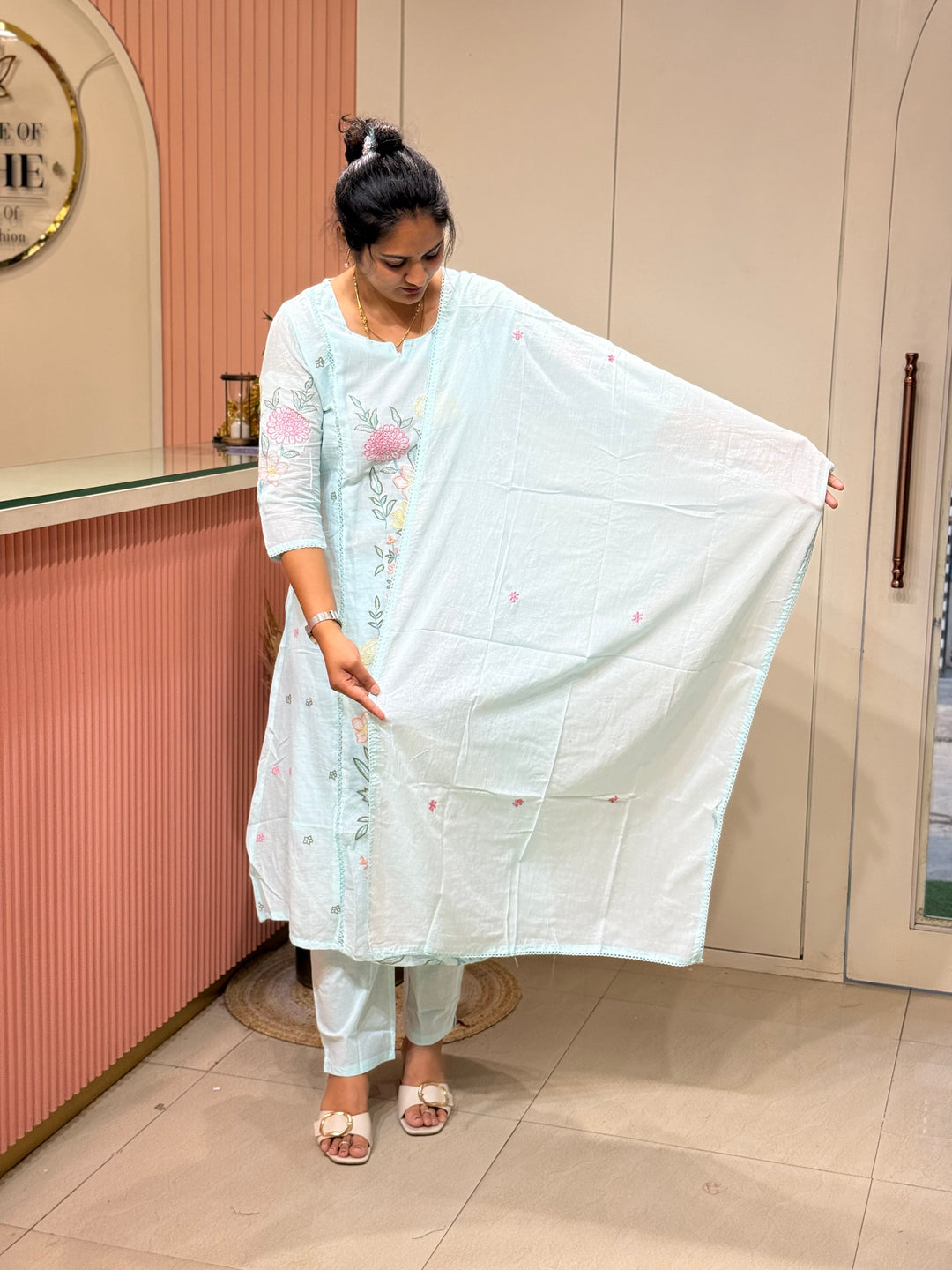 Mul Cotton Collection with Embroidery work (Cotton Lining)| R181