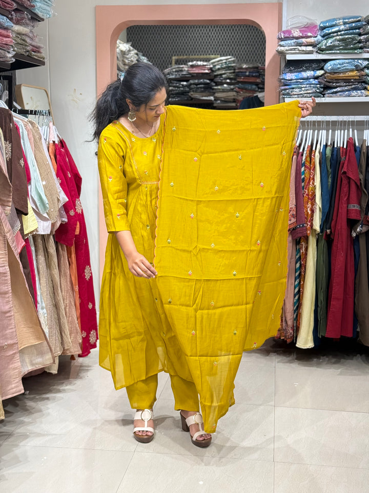 Mul Chanderi with Cute Embroidery work | R208