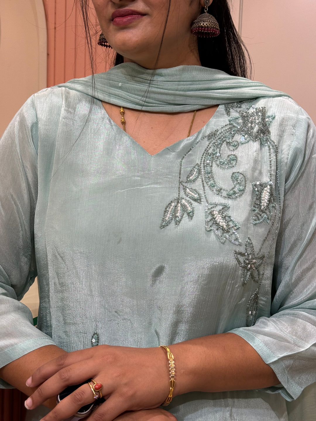 Pure Chinon Handwork Collection Party Wear  | R177