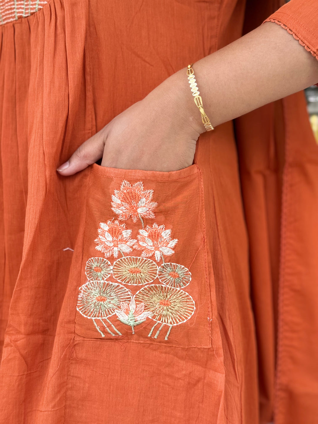 Mul Cotton with front Pockets (Cotton Lining )| R168