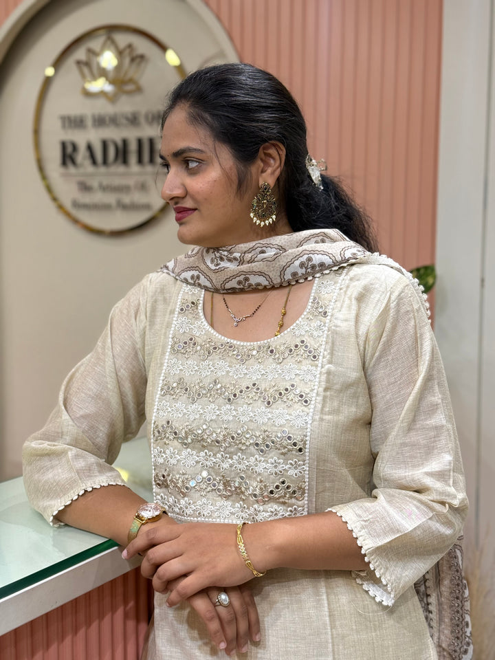 Pure Jamdhani Designer 3 Pcs Set Collection (Cotton Lining)| R211