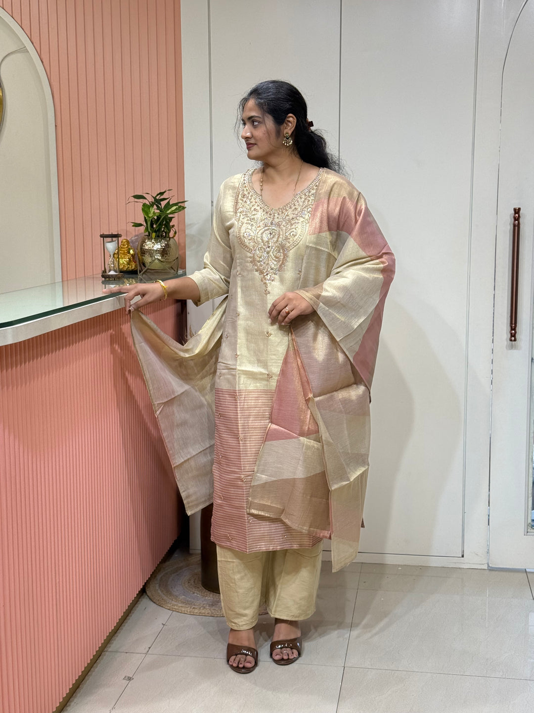 Pure Tissue Collection | Neck Handwork &amp; Beautiful Dupatta | R148