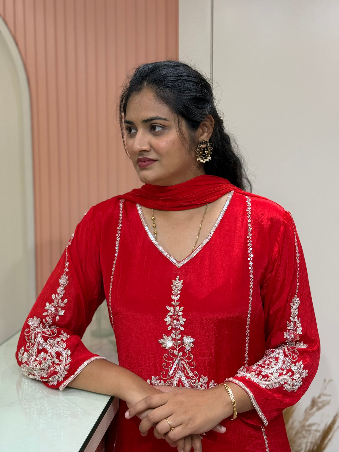 Pure Chinon Festive Collection | Full Handwork, Sequin &amp; Cut Dana | R177
