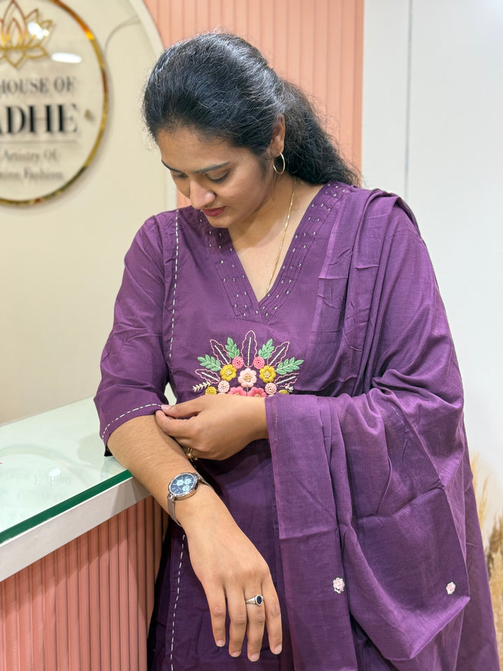 Hand Embroidered 3 Pc Cotton Collection – Summer Special | R166