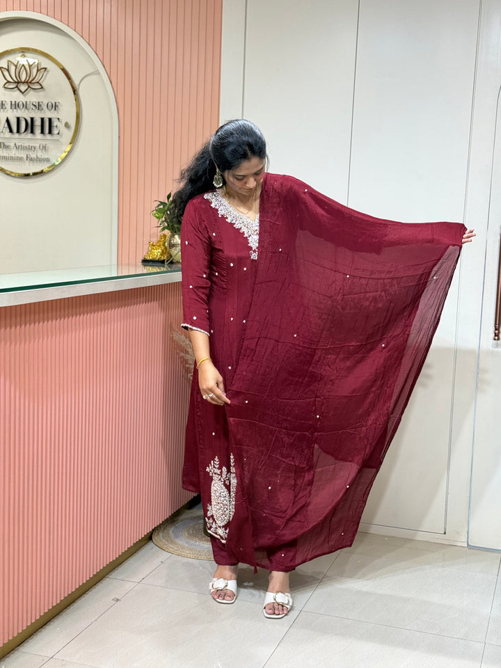 Pure Chinon Handwork Collection Party Wear | R177
