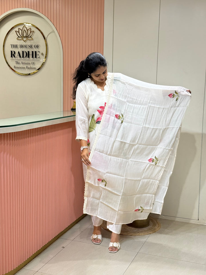 Pure Mul Chanderi Collection with Brush Print | R218