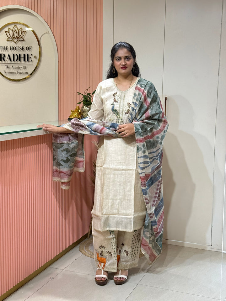 Pure Jamdhani Designer Collection with weaving Dupatta (Cotton Lining) | R211