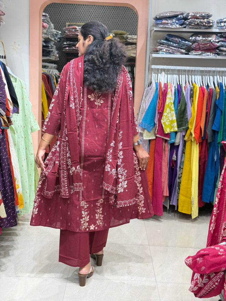 A-Line Cotton 3 Pcs Collection With Full Length Dupatta | R178