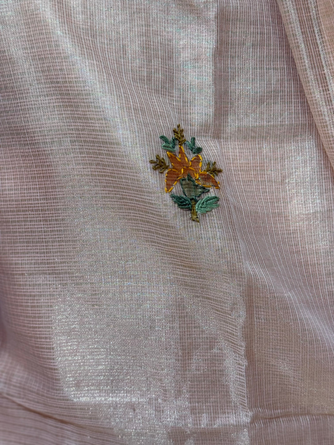 Zari Kota fabric with Hand Embroidery work (Cotton Lining) | R179
