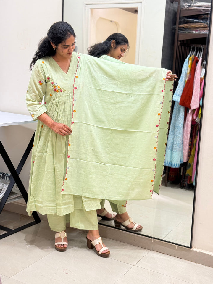 Mul Cotton with Embroidery work | Restocked (Cotton Lining) | R174