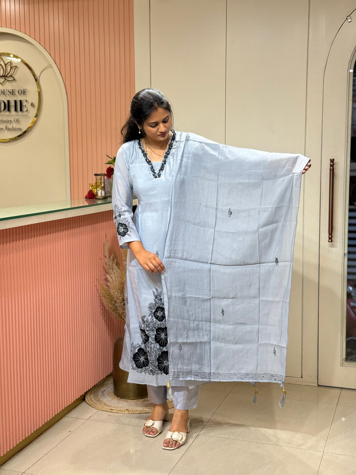 Pure Mul Chanderi Collection with embroidery Work(cotton Lining) | R229