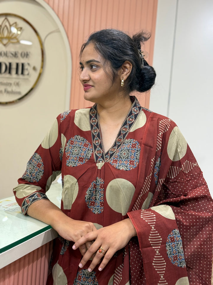 Cotton 3 Pc Kurta Set  | R145