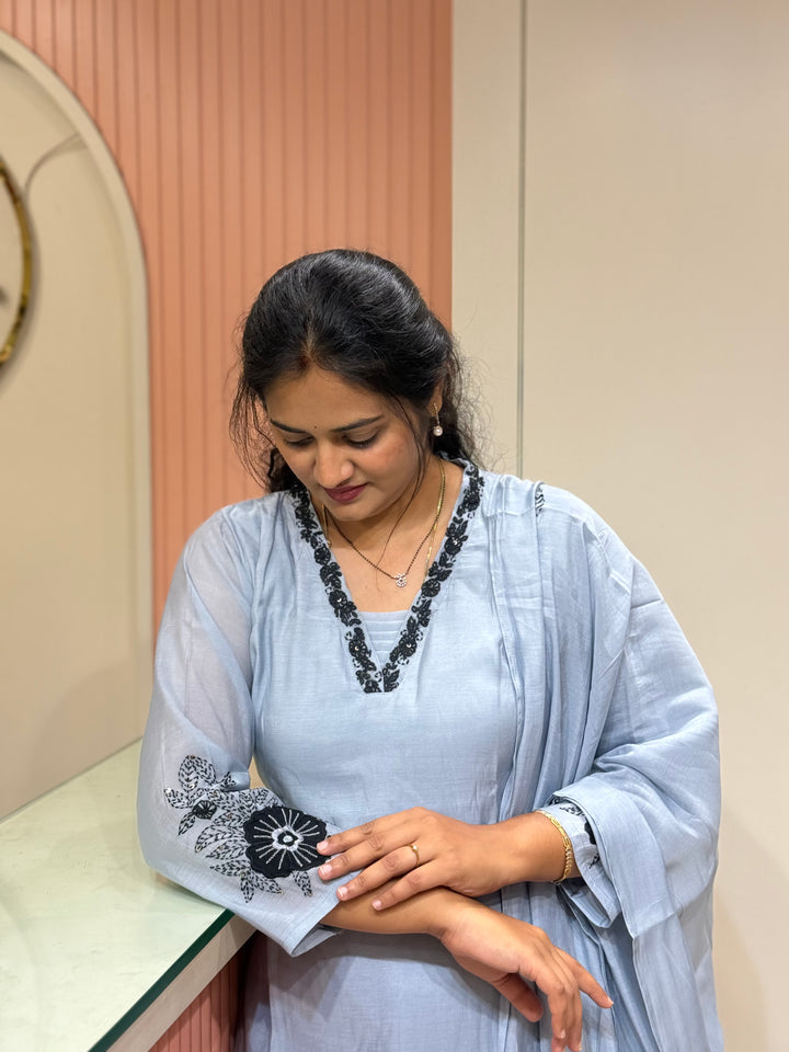 Pure Mul Chanderi Collection with embroidery Work(cotton Lining) | R229