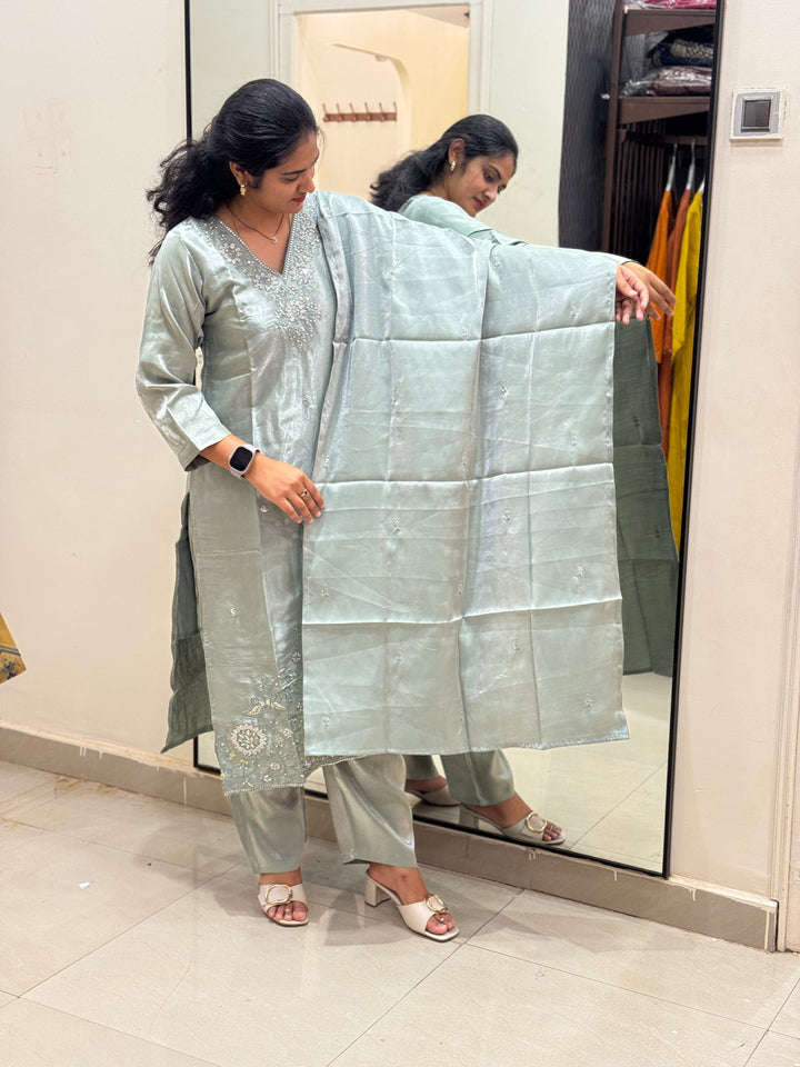 Premium Roman Gloss Silk Kurta Set – Elegant Collection | R116
