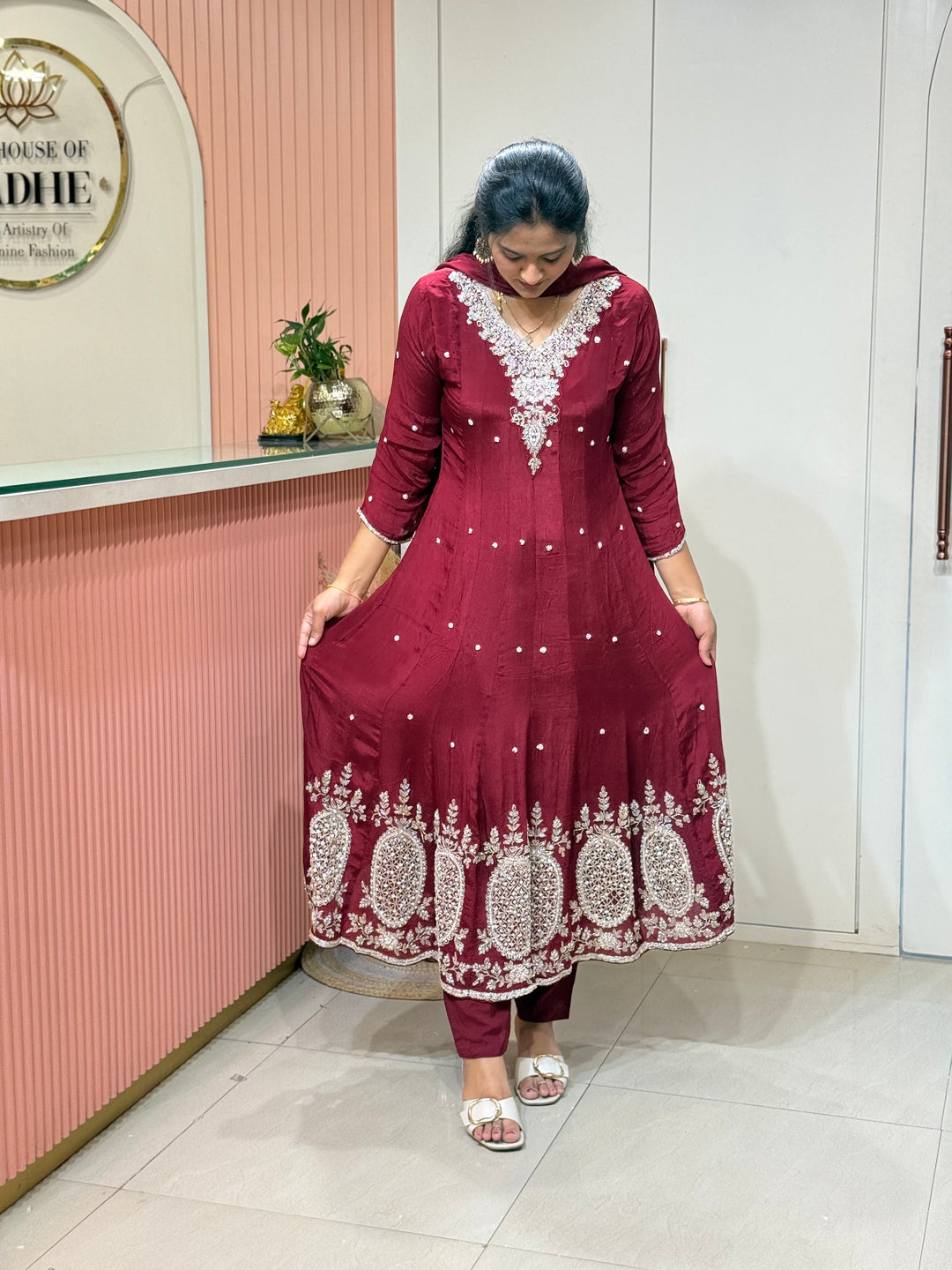 Pure Chinon Handwork Collection Party Wear | R177
