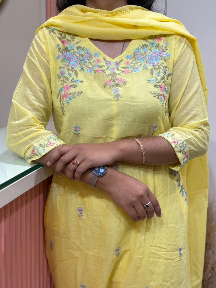 Pure Mul cotton with Embroidery work (Cotton lining) | R168