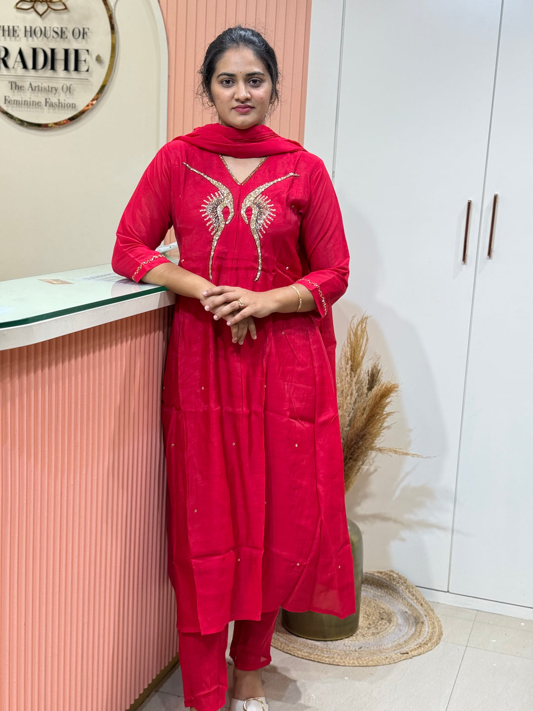 Mul Chanderi Elegant Yoke Work | R138