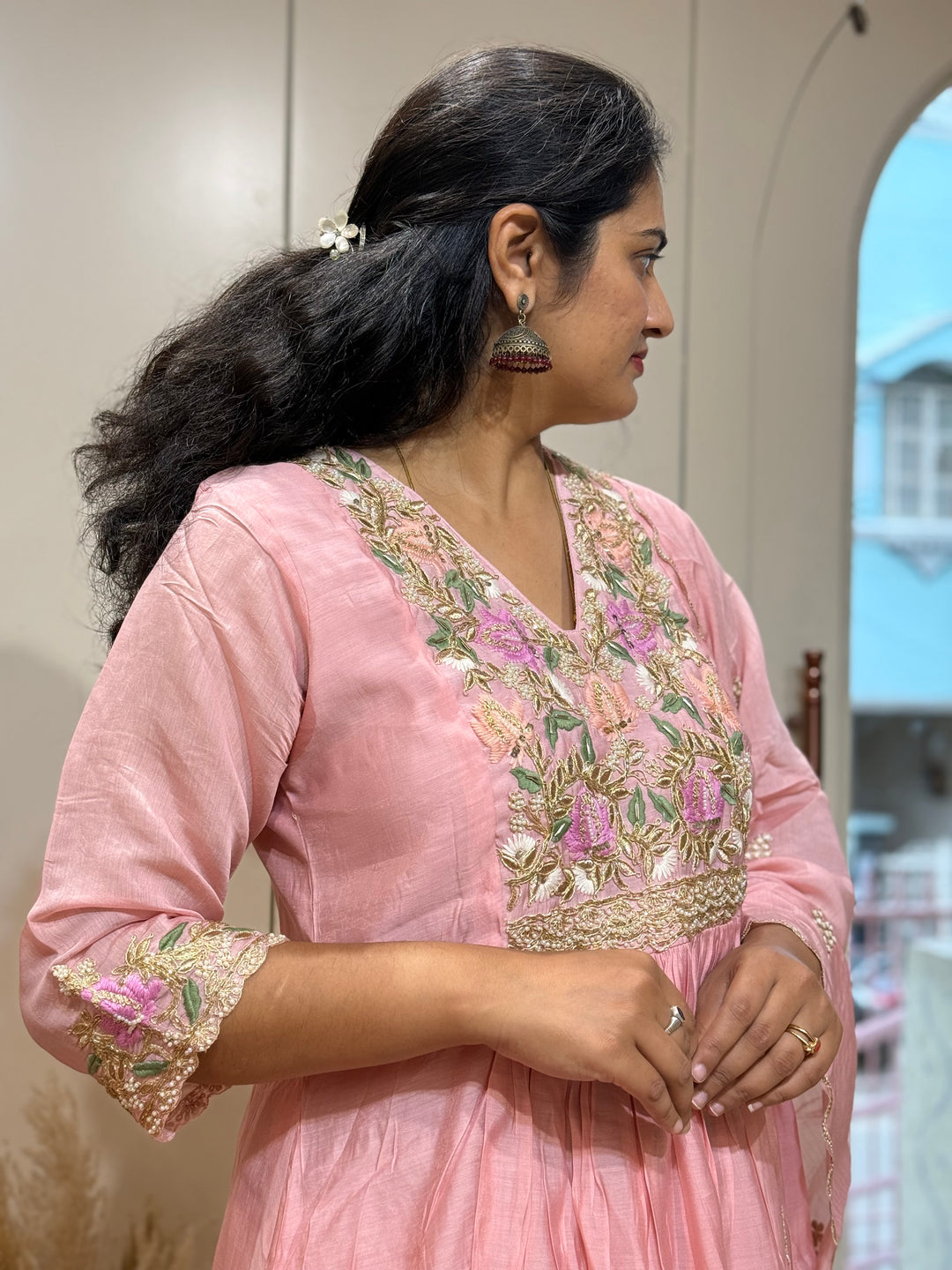 Premium Mul Chanderi Handwork Collection | R206