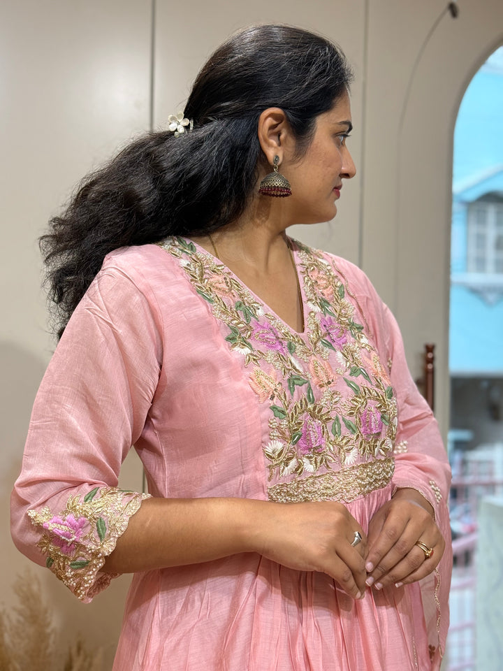 Premium Mul Chanderi Handwork Collection | R206
