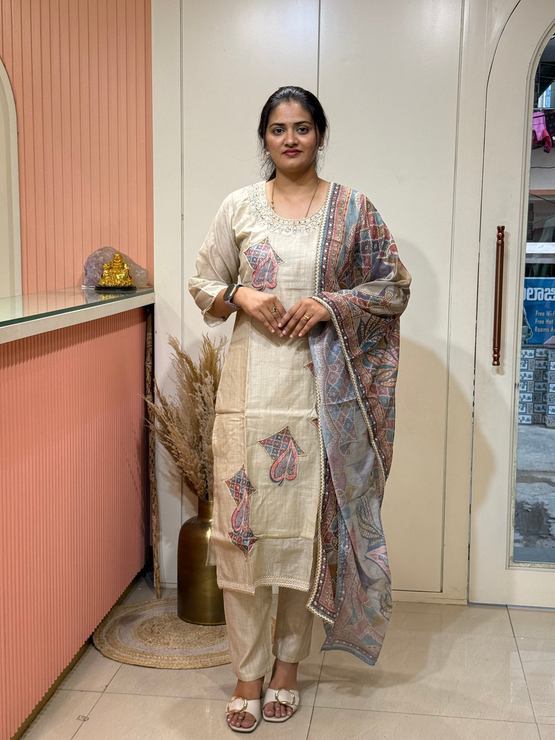 Pure Jamdhani Designer 3 Pcs Set Collection (Cotton Lining)| R211