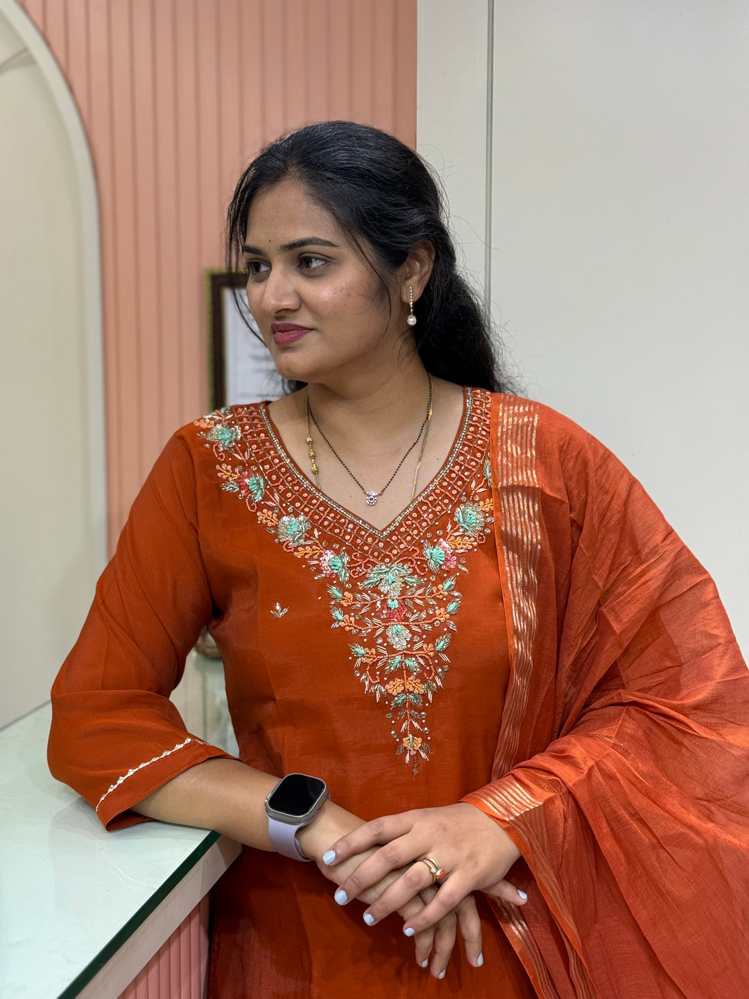 Mul Chanderi  Handwork Collection | R216
