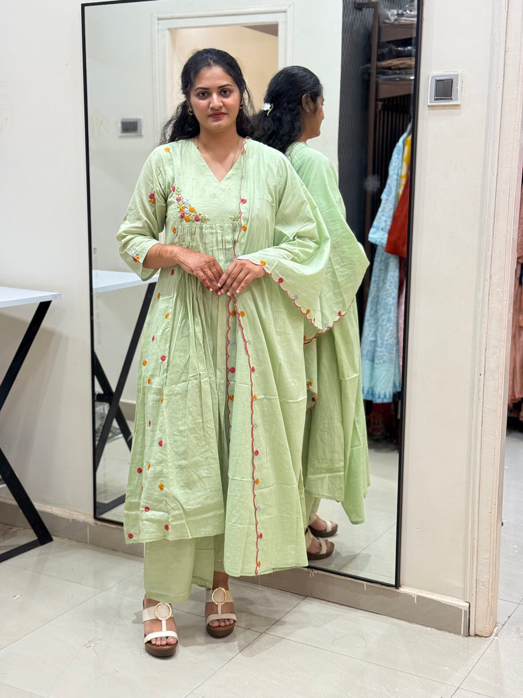 Mul Cotton with Embroidery work | Restocked (Cotton Lining) | R174