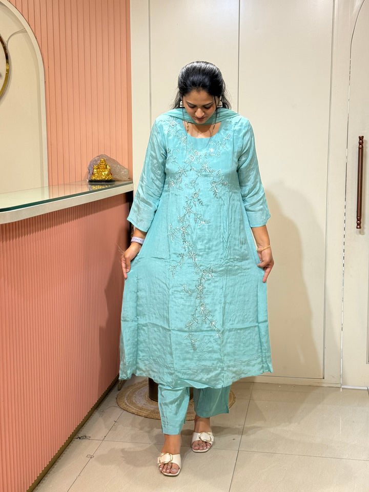 Pure Chinon Handwork Collection Party Wear  | R177
