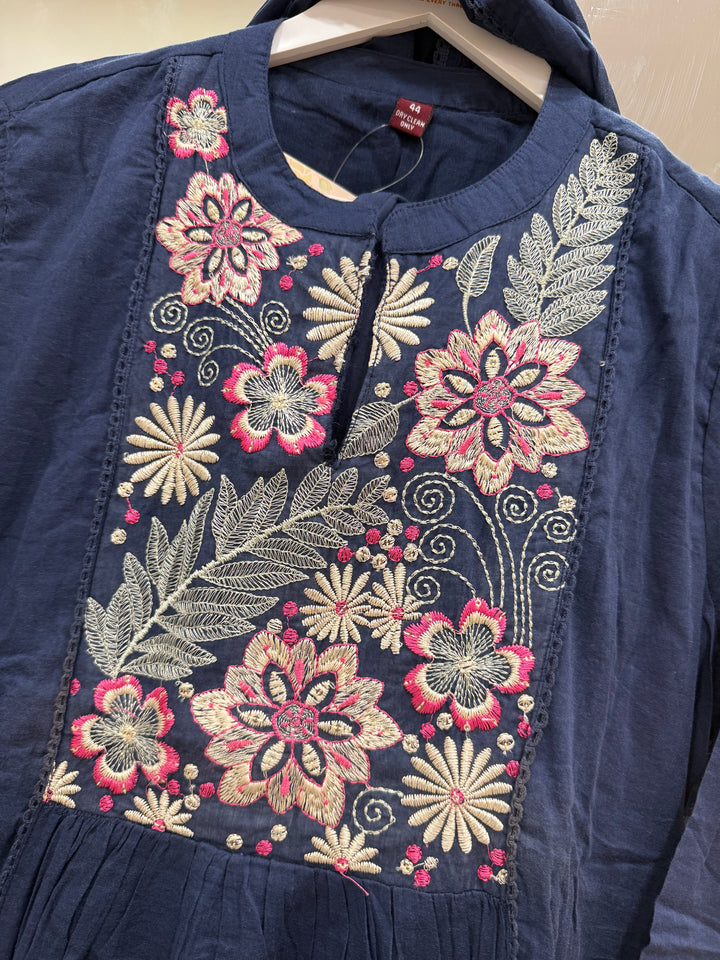 Pure Mul Cotton with Embroidery Work (Cotton Lining)  | R168