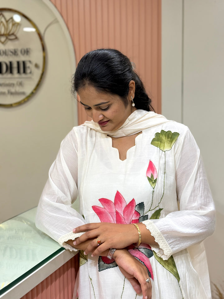 Pure Mul Chanderi Collection with Brush Print | R218