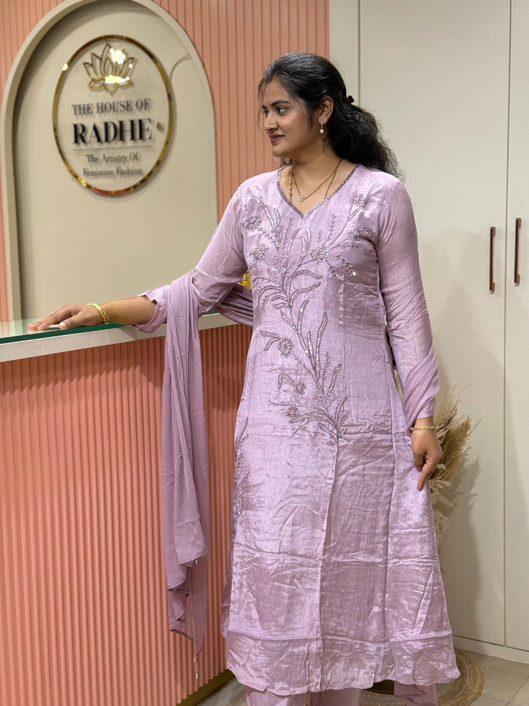 Pure Chinon Handwork Collection Party Wear  | R177
