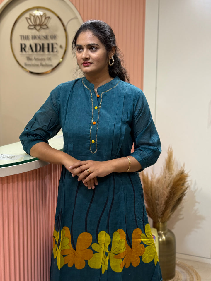 Banaras Mul Chanderi 2 Pc Set – Beautiful Printed Collection with cotton Lining | R166