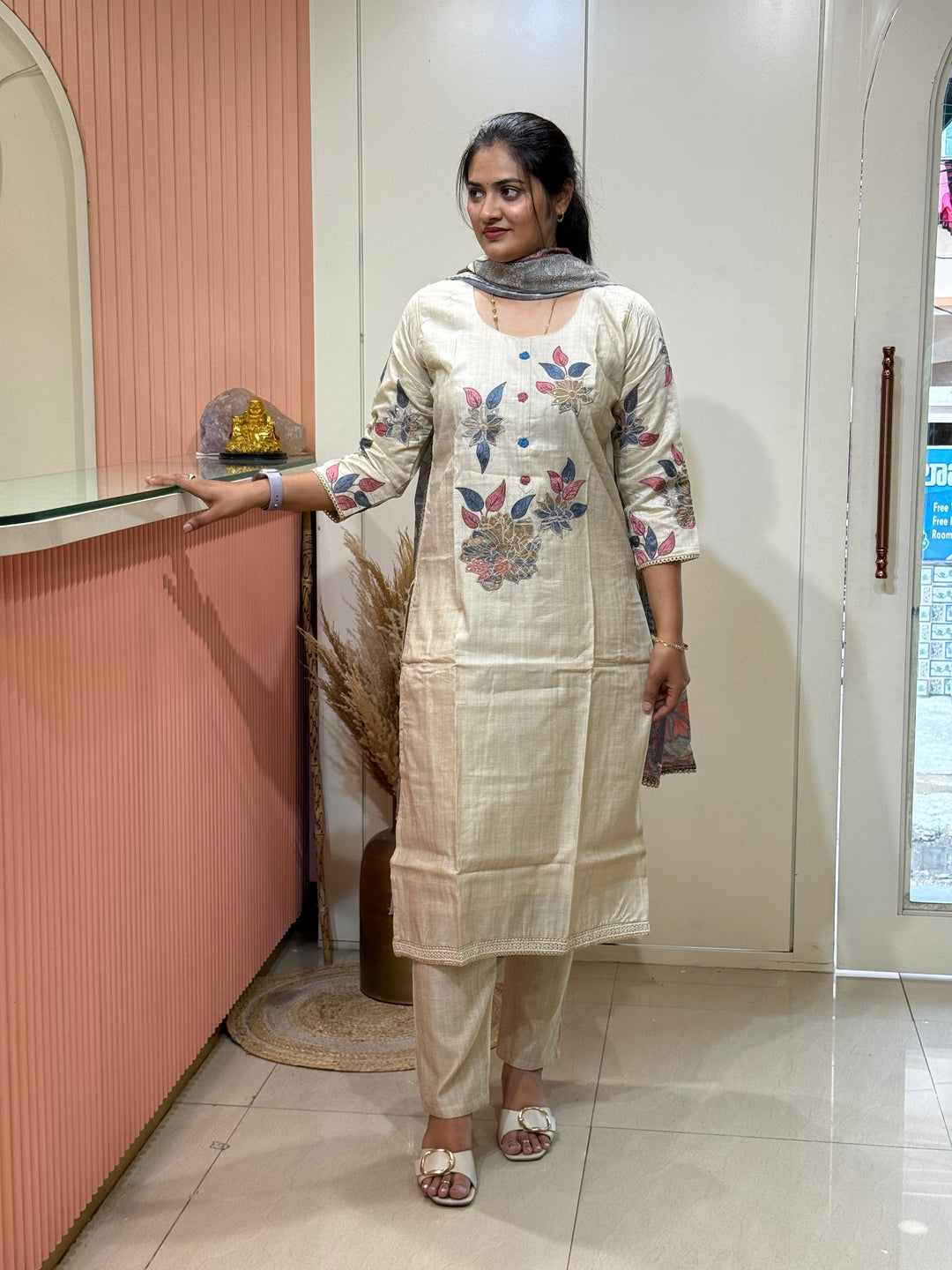 Classic Pure Jamdani Designer Suit Set | R211 ￼