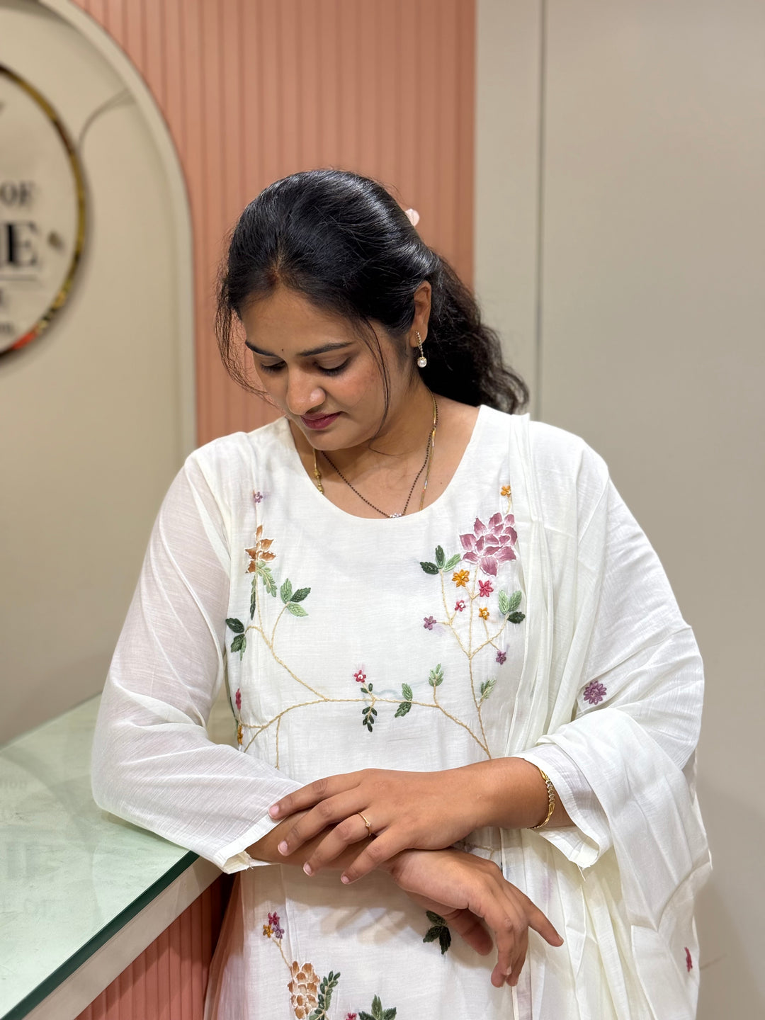 Mul Chanderi Collection with Handwork ( Cotton Lining )| R217