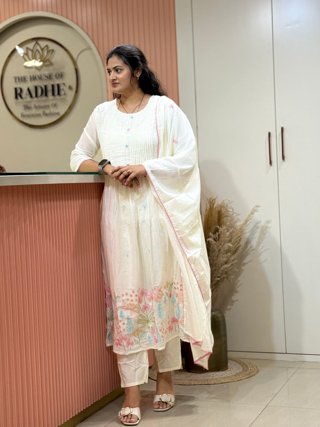 Pure Mul Cotton with Embroidery work(Cotton Lining) | R168