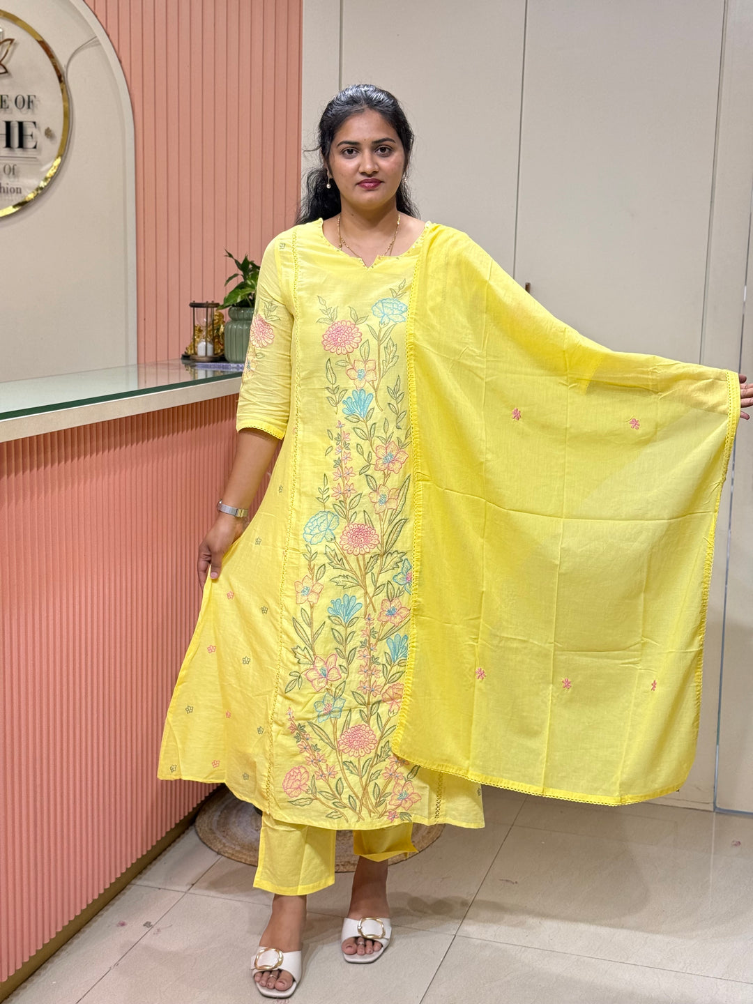 Mul Cotton Collection with Embroidery work (Cotton Lining)| R181
