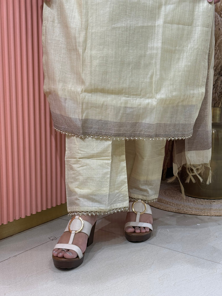 Pure Jamdhani Designer 3 Pcs Set Collection (Cotton Lining)| R211