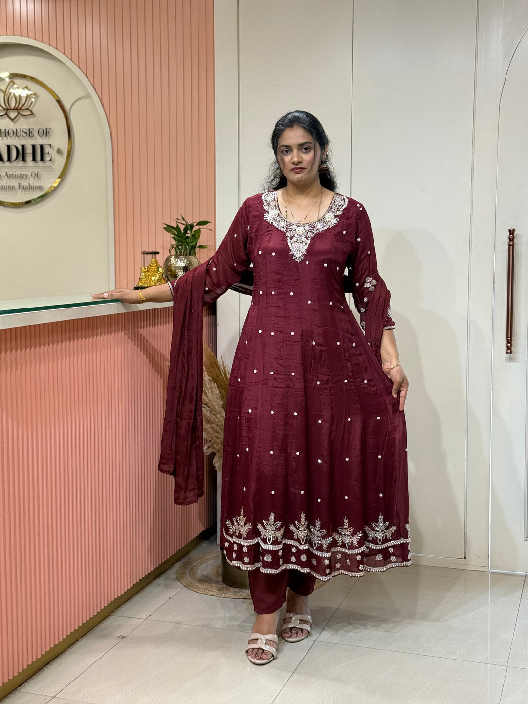 Pure Chinon Handwork Collection Party Wear  | R177