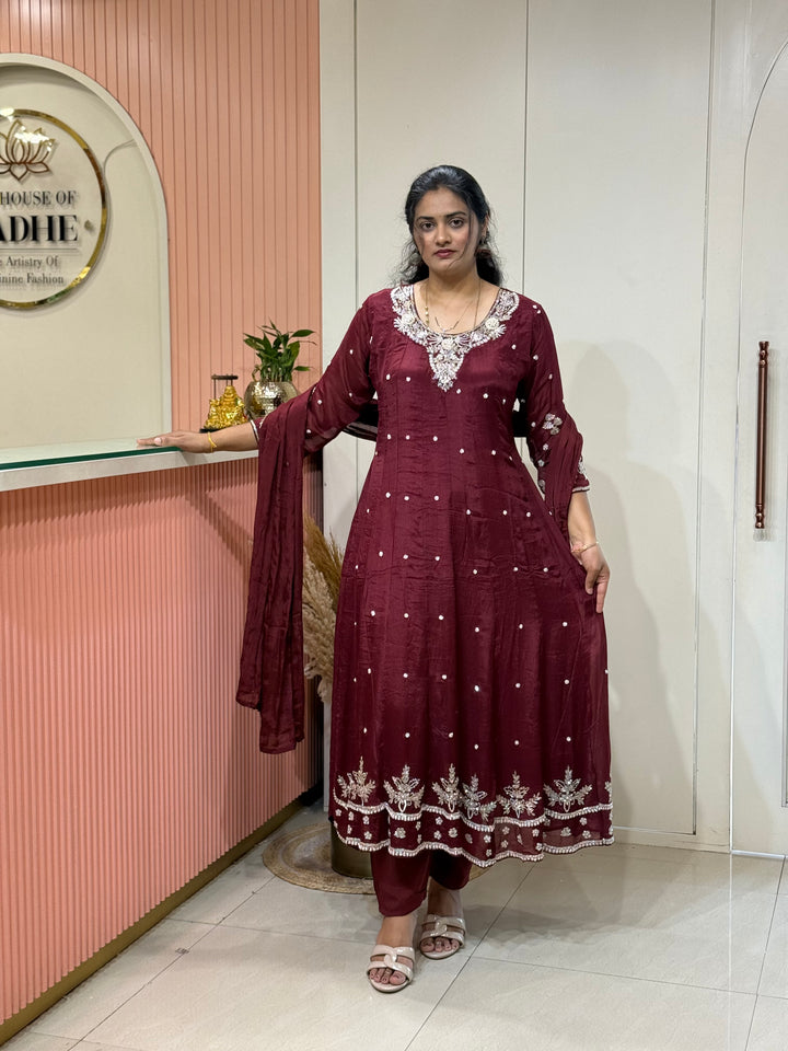 Pure Chinon Handwork Collection Party Wear  | R177
